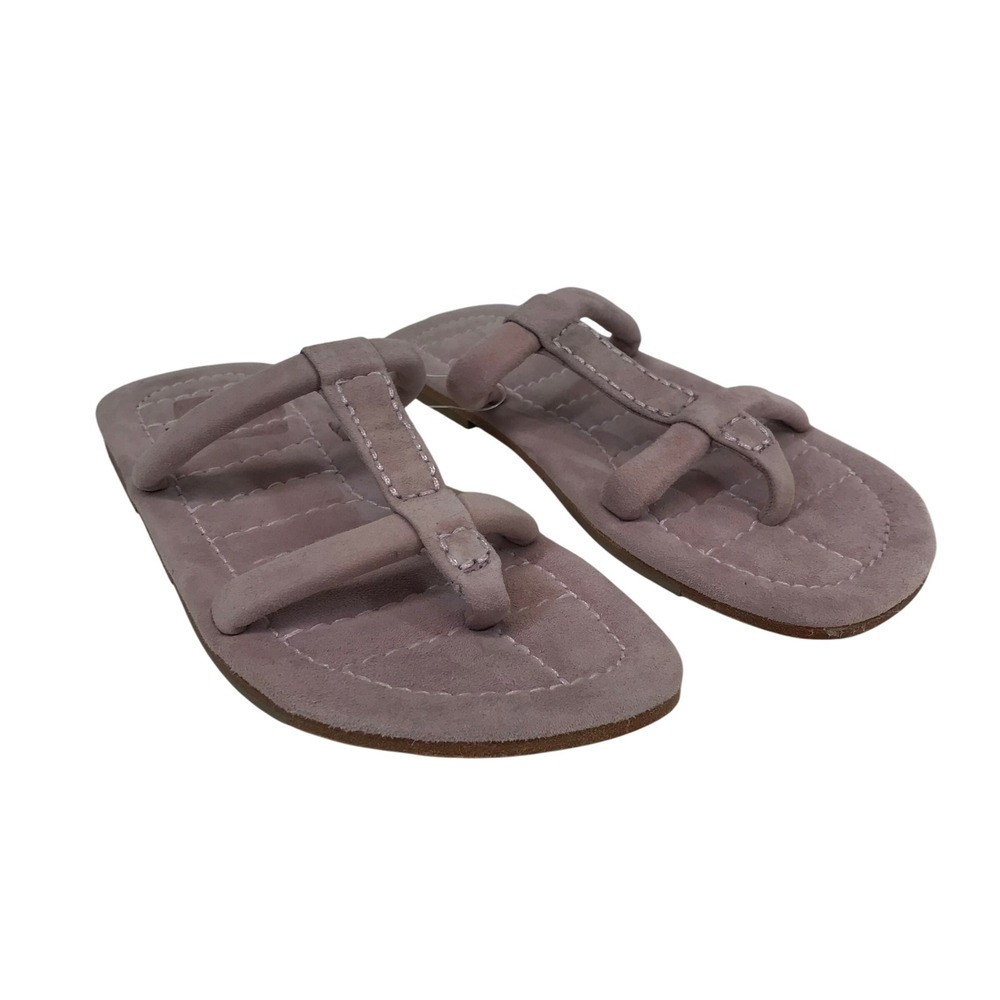 Free People Suede Thong Sandals Lilac Purple Flat Slip On Shoes Women Size 6.5